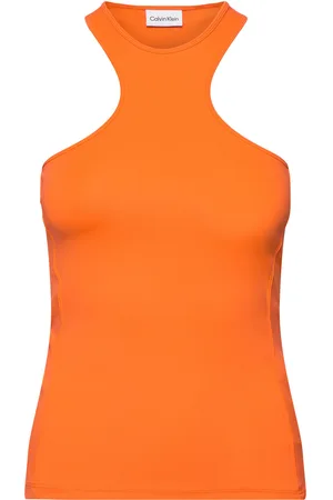 Calvin Klein Stretch Jersey Racer Tank Tops T-shirts & Tops Sleeveless Orange