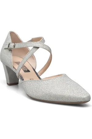 Gabor Ankle-Strap Pumps Shoes Heels Pumps Classic Silver