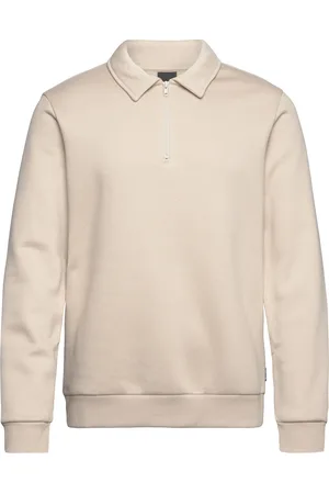 Only & Sons Onsceres 1/4 Zip Sweat Polo Tops Sweat-shirts & Hoodies Sweat-shirts Cream