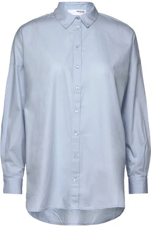 SELECTED Slfdina-Sanni Ls Shirt Noos Tops Shirts Long-sleeved Blue