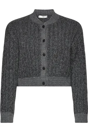 MANGO Button Knit Cardigan Tops Knitwear Cardigans Grey