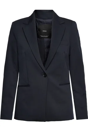 MANGO Fitted Suit Jacket Blazers Single Breasted Blazers Navy