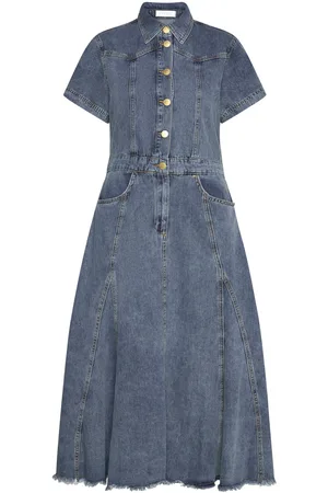 Coster Copenhagen Denim Dress Knelang Kjole Blue