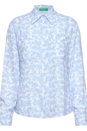 Benetton Shirt Tops Shirts Long-sleeved Blue