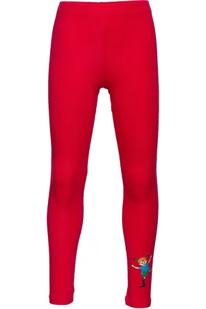 Pippi Langstrømpe Pippi Leggings Bottoms Leggings Red