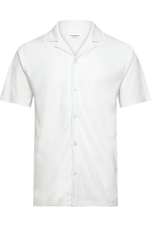 Lindbergh Ss Shirt Terry Tops Shirts Short-sleeved White