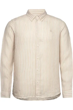 Les Deux Kristian Linen B.d. Shirt Tops Shirts Casual Beige