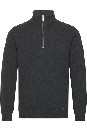 Holzweiler M. Lambswool Half Zip Turtle Designers Knitwear Half Zip Jumpers Grey