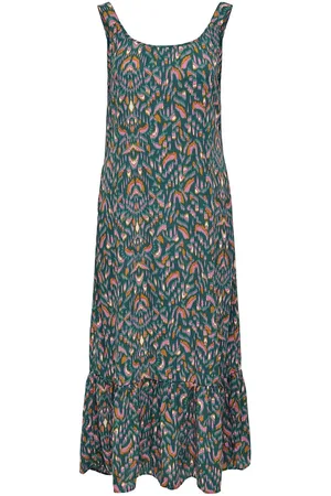 ONLY Onlalma Life Poly Noemi Long Dress Aop Knelang Kjole Green