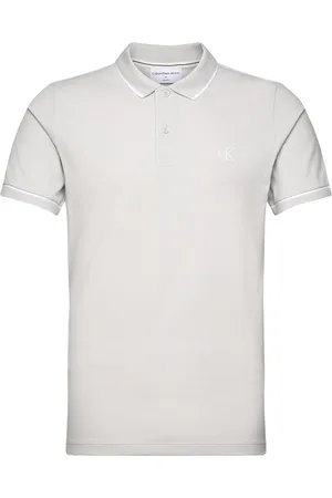 Calvin Klein Tipping Slim Polo Tops Polos Short-sleeved Grey