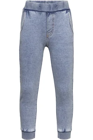 Lindex Trousers Jogging Denimlook Bottoms Sweatpants Blue