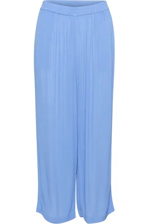 Kaffe Kadacia Amber Pants Bottoms Trousers Wide Leg Blue