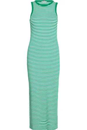 Tommy Hilfiger Slim 5X2 Str Rib Midi Dress Ns Knelang Kjole Green