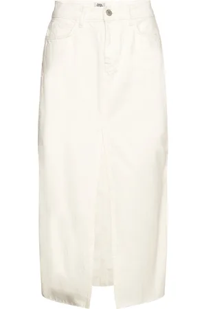Twist & tango Gemma Rigid Denim Skirt Knelangt Skjørt White