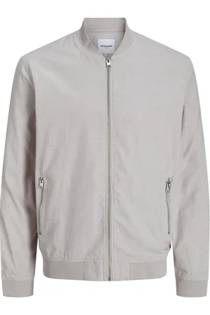 JACK & JONES Jjesummer Linen Bomber Sn Bomberjakke Jakke Grey Jack & J S