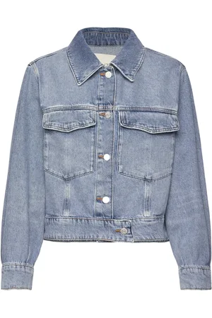 GANT Cropped Denim Jacket Dongerijakke Denimjakke Blue