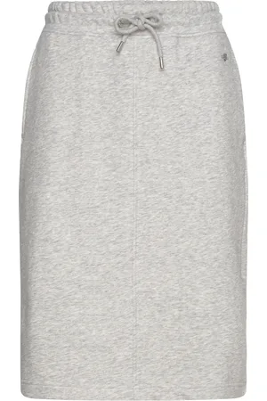 GANT Rel Midi Shield Skirt Knelangt Skjørt Grey