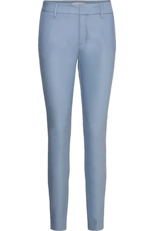 Mos Mosh Mmabbey Night Pant Bottoms Trousers Slim Fit Trousers Blue