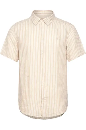 Les Deux Kris Linen Ss Shirt Tops Shirts Short-sleeved Cream