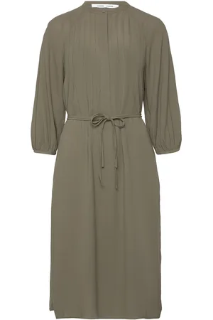 Samsøe Samsøe Saselma Dress 15154 Knelang Kjole Khaki Green