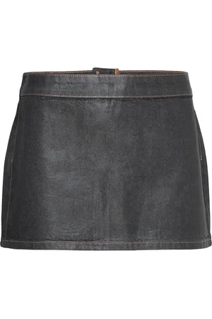 MANGO Low-Rise Foil Mini-Skirt Kort Skjørt Grey
