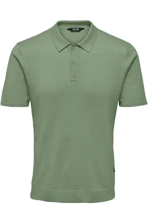 Only & Sons Onswyler Life Reg 14 Ss Polo Knit Noos Tops Knitwear Short Sleeve Knitted Polos Green