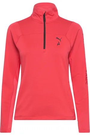 PUMA W Seasons Ls 1/4 Polypropylene Rain Cell Sport T-shirts & Tops Long-sleeved Red