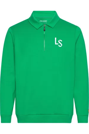 Lyle & Scott Ls Logo Quarter Zip Sweatshirt Sport Sweat-shirts & Hoodies Sweat-shirts Green
