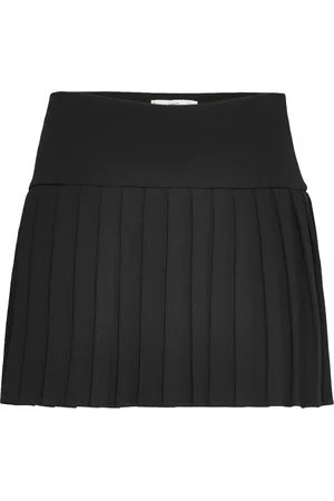 MANGO Pleated Mini-Skirt Kort Skjørt Black