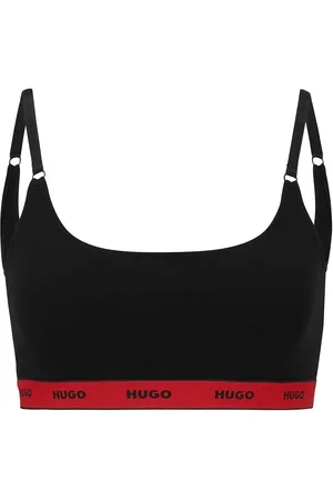 HUGO BOSS Twin Bralette Stripe Lingerie Bras & Tops Soft Bras Tank Top Bras Black