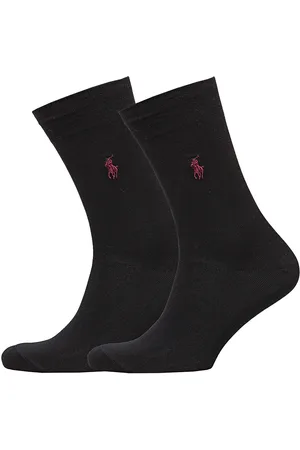 Ralph Lauren Cotton-Blend Dress Sock 2-Pack Underwear Socks Regular Socks Black