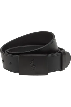 Ralph Lauren Pony Plaque Leather Belt Accessories Belts Classic Belts Black