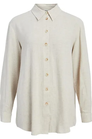 Object Objsanne L/S Shirt Noos Tops Shirts Long-sleeved Cream