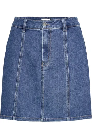 Object Objcarol Denim Short Skirt 132 Kort Skjørt Blue