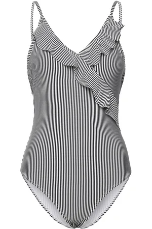 Beck Söndergaard Striba Bly Frill Swimsuit Badedrakt Badetøy Navy