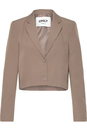 ONLY Onlelly Life L/S Crop Box Blazer Cc Tlr Blazers Cropped Blazers Beige