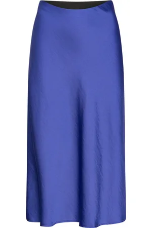 Y.A.S Pastella Hw Midi Skirt - Noos Knelangt Skjørt Blue