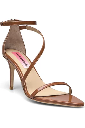 Custommade Amy Glittery Lacquer Sandal Med Hæl Brown