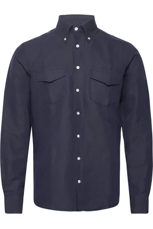 SIR of Sweden Jerry Pocket Shirt Tops Shirts Casual Navy