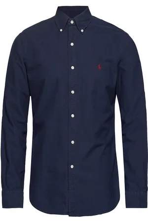 Ralph Lauren Slim Fit Garment-Dyed Oxford Shirt Tops Shirts Casual Navy