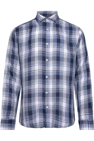 Bruun & Stengade Bs Leganés Casual Modern Fit Shirt Tops Shirts Linen Shirts Blue