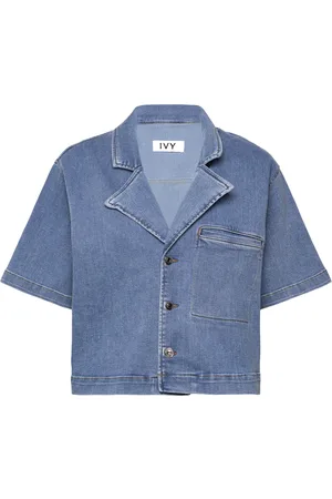 Ivy Copenhagen Ivy-Karmey Ss Shirt Jacket Wash Coo Tops Shirts Denim Shirts Blue