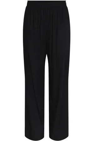 Y.A.S Flaxy Hw Linen Pant Noos Bottoms Trousers Linen Trousers Black