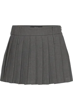 MANGO Pleated Mini-Skirt Kort Skjørt Grey