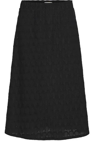 Object Objfeodora Midi Skirt Div Knelangt Skjørt Black
