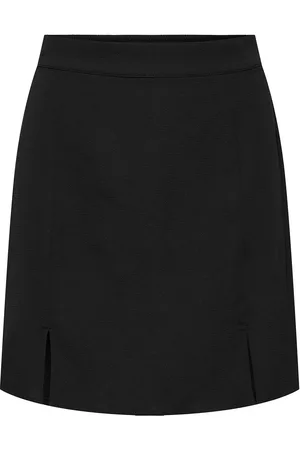 ONLY Onlnova Life Lux Taylor Slit Skirt Solid Kort Skjørt Black