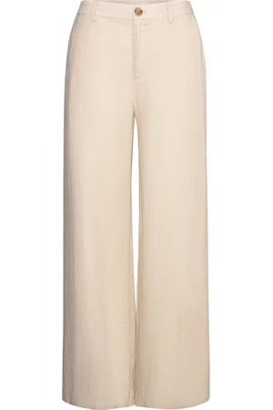 Part Two Ninnespw Pa Bottoms Trousers Wide Leg Cream
