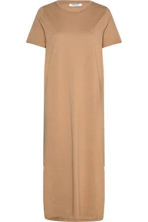 MSCH Mschliv Organic Ss Dress Maxikjole Festkjole Beige