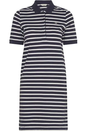 GANT Striped Shield Ss Pique Polo Dress Kort Kjole Blue
