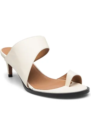ATP Atelier Trivento Linen Nappa Designers Heels Heeled Sandals Cream